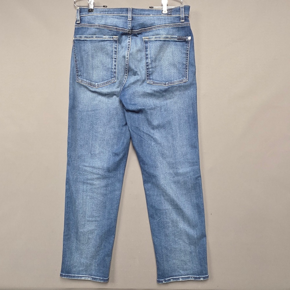 7 For All Mankind Jeans Women's High Rise Straight Leg Blue 32 - Picture 5 of 10